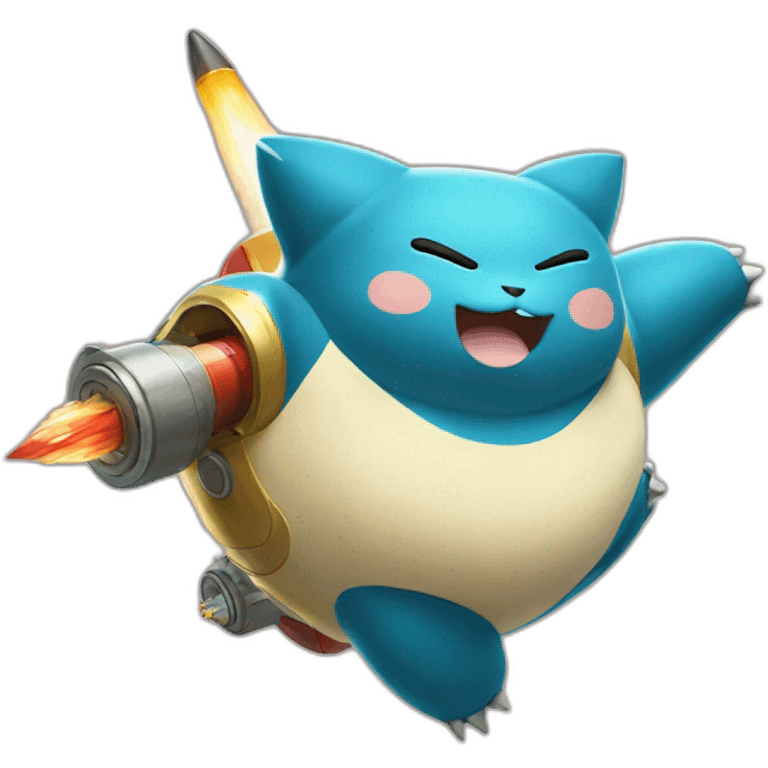 Snorlax on a rocket emoji