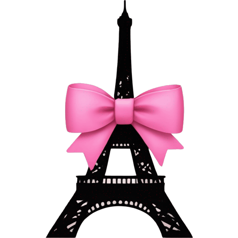 Eiffel Tower and pink bow on it emoji