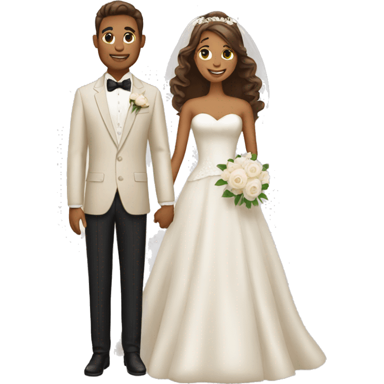 Tan bride and groom emoji