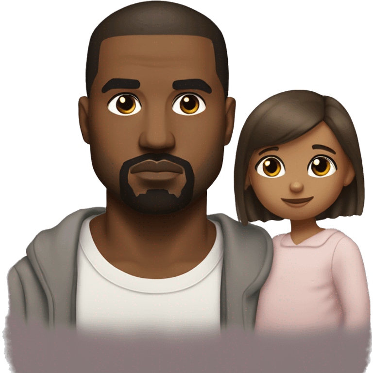 Kanye west and his daughter  emoji