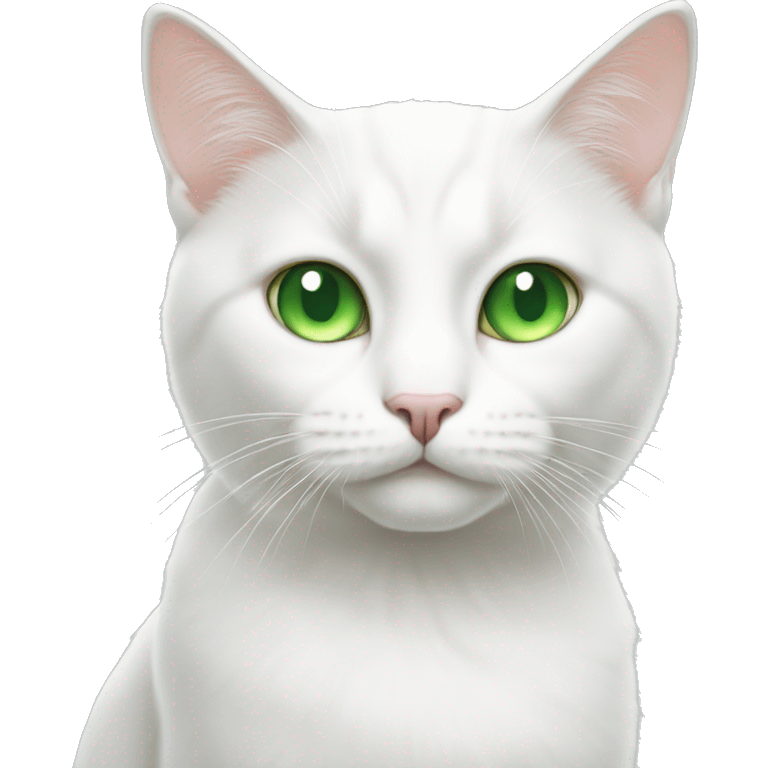 white cat with green eyes emoji