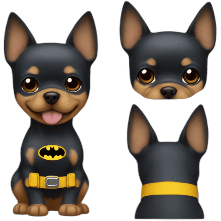 Dog puppie Yorkshire with Batman Costume emoji