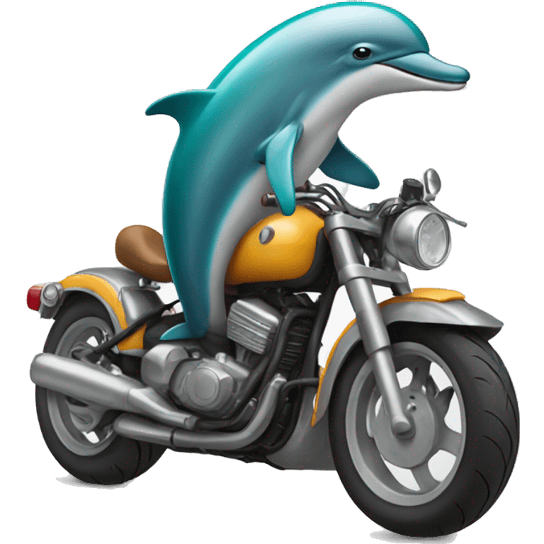 Dolphin riding a motorcycle  emoji