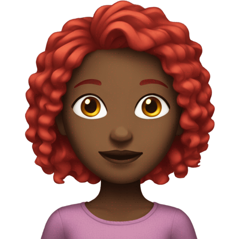 Black girl with red hair emoji