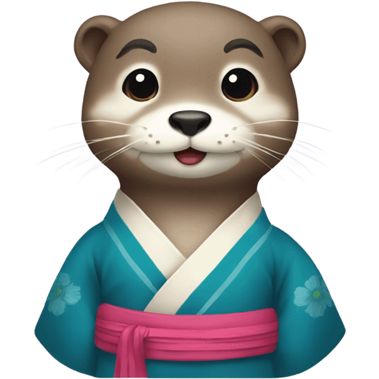 a otter face wearing traditional korean hanbok emoji