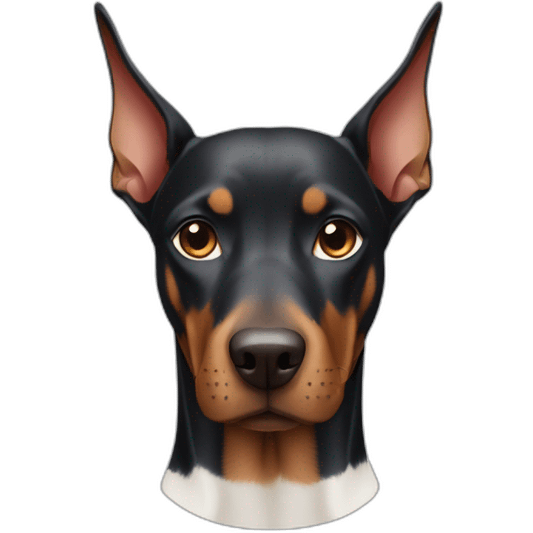 Doberman whit white cat emoji