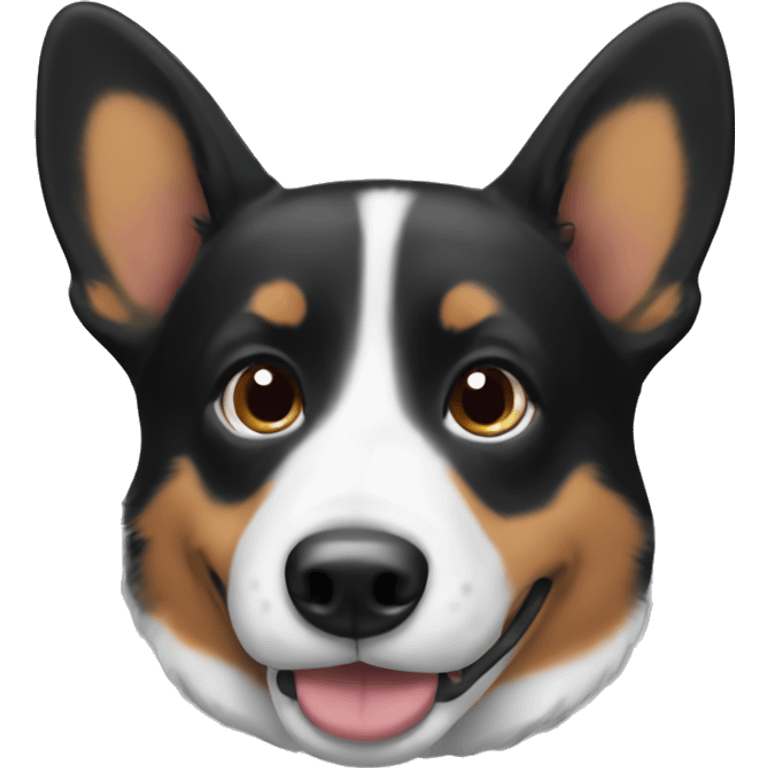 A black corgi dog tri colo emoji