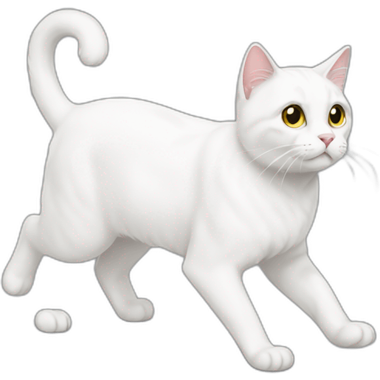 walking white cat emoji