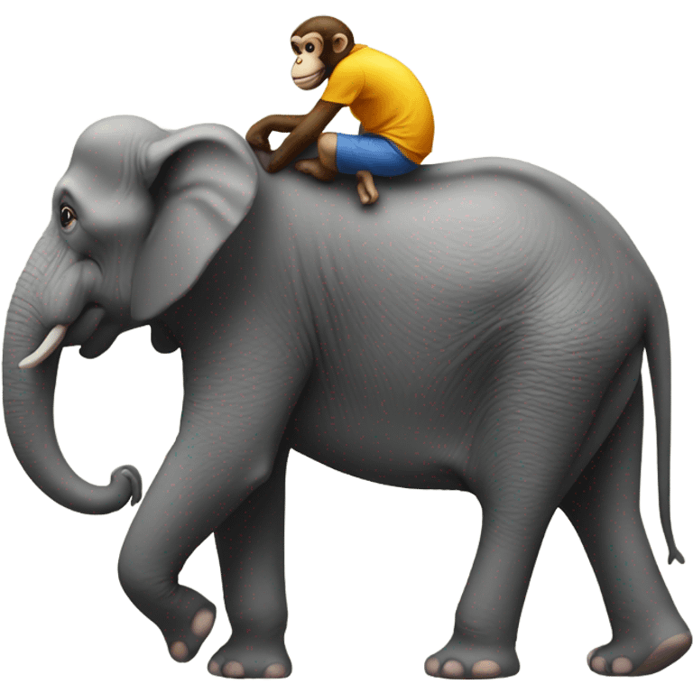 monkey on elephant emoji