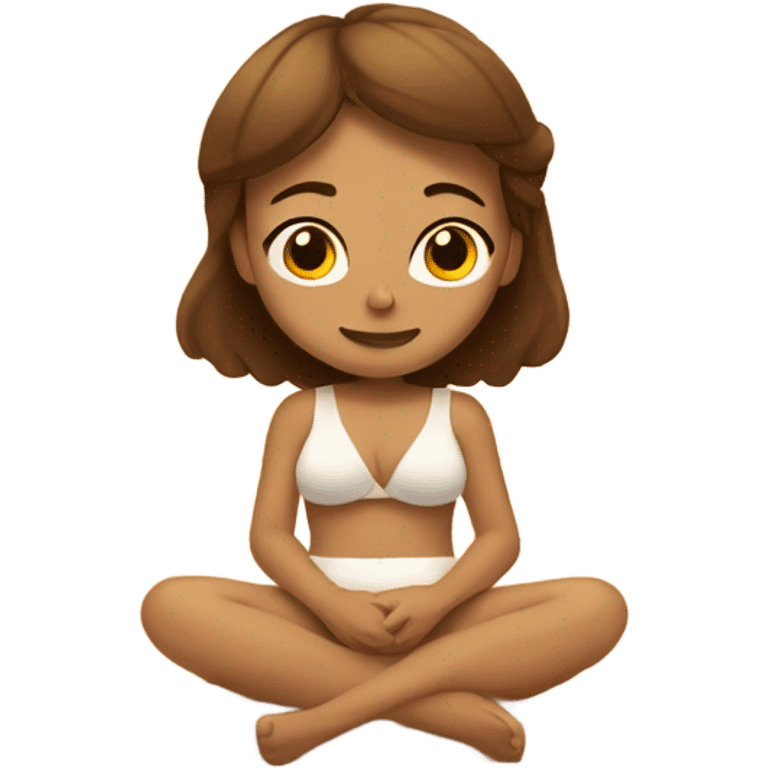 Brown haired white woman in a sauna emoji