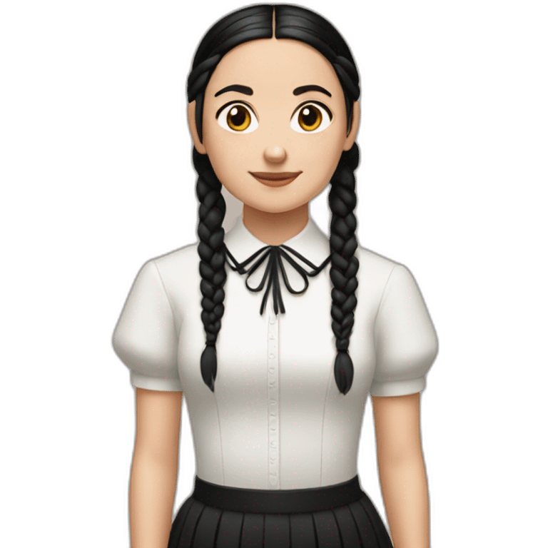 Wednesday adams with braids emoji