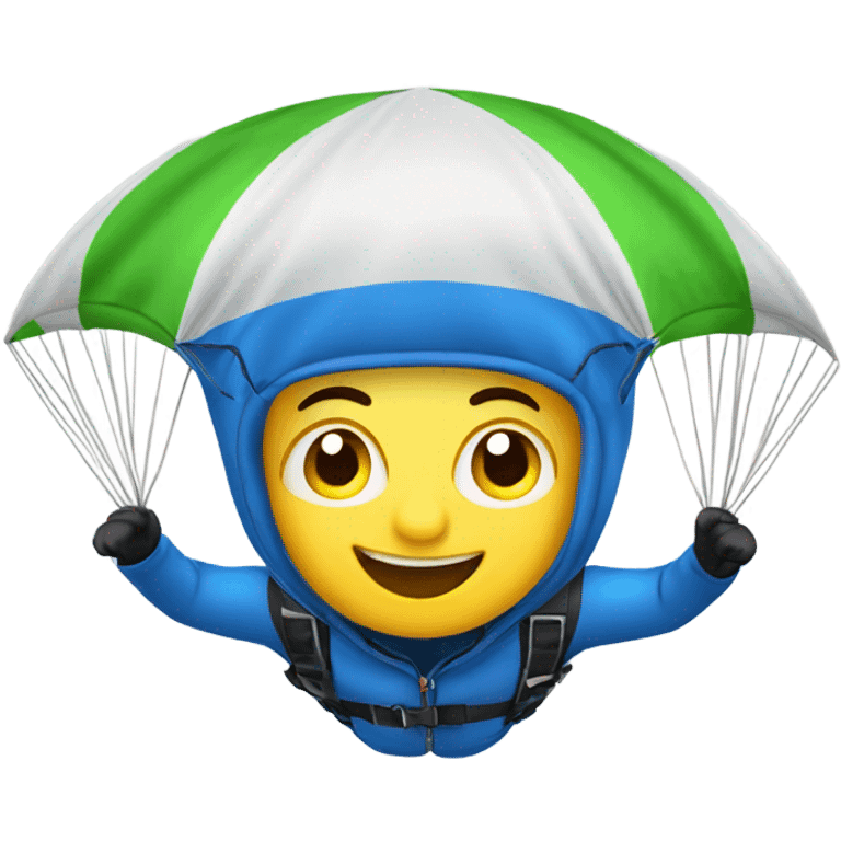 Skydiver winking while under parachute  emoji