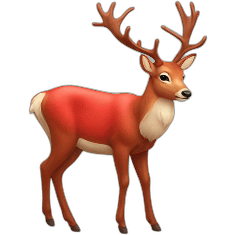 red color deer emoji