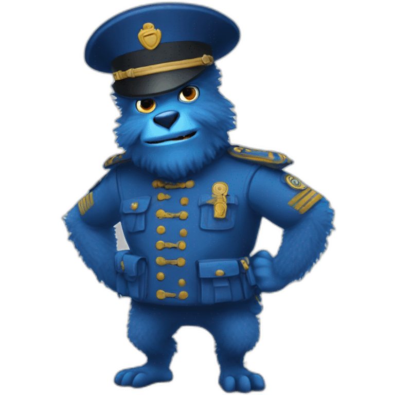 Monstre bleu poilu emoji