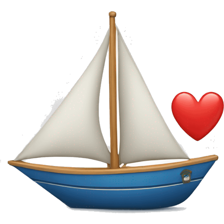 sailboat with heart on sail emoji