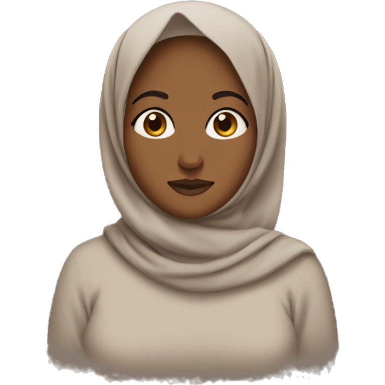 brown skinned emoji shrugging with flowy hijab style emoji