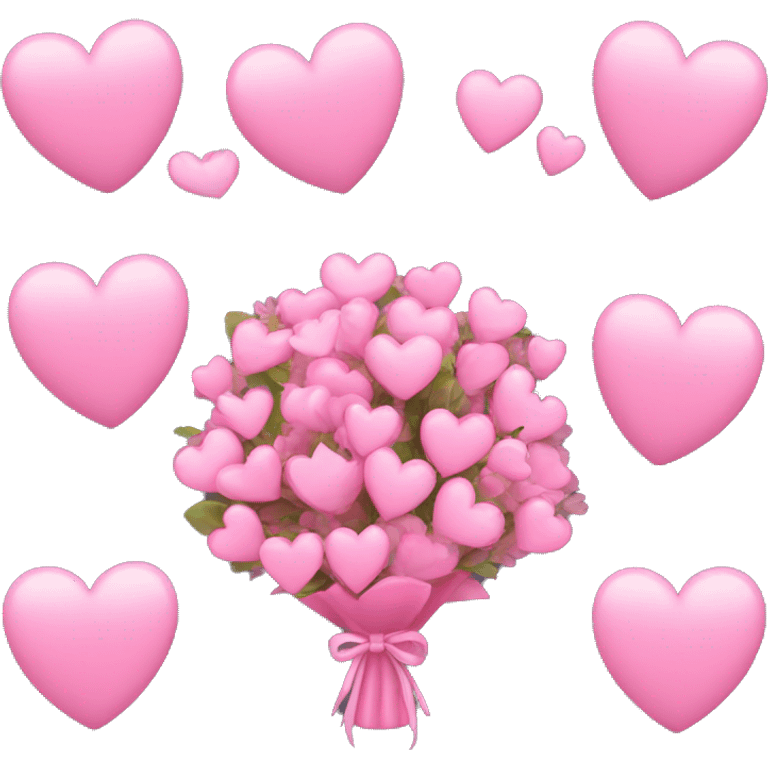 Bouquet of pink hearts with a bow emoji