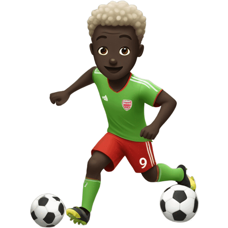 Cute, dribbling Bukayo Saka emoji