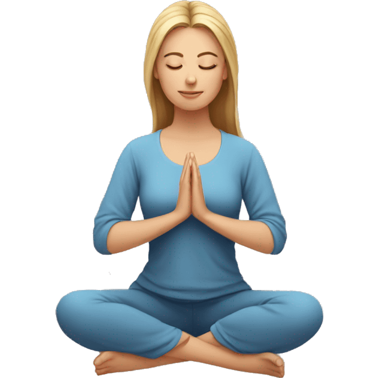 european woman meditating emoji