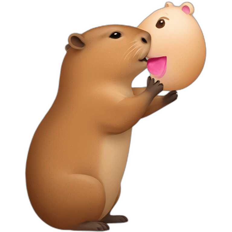 capybara sending little kisses emoji