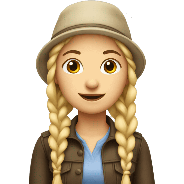 Blonde Girl with twin braids hat emoji