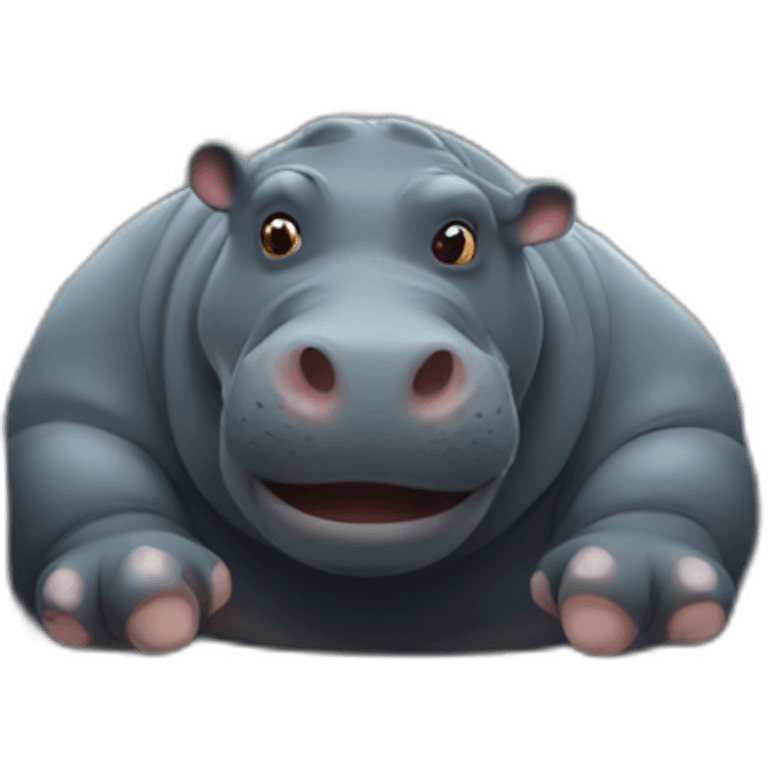 Hippo taking the train emoji