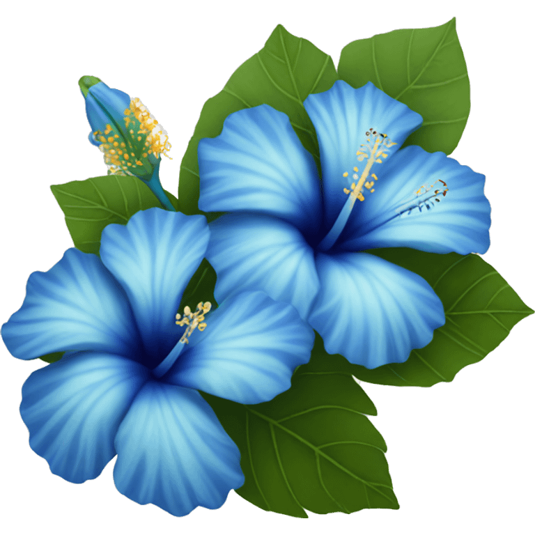 Blue hibiscus  emoji