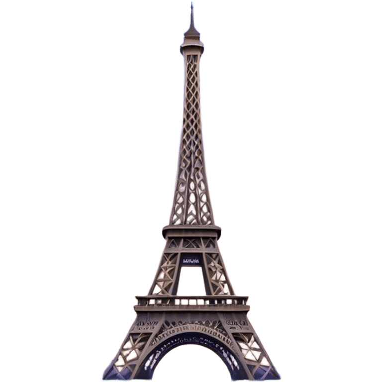 Cinematic Realistic Eiffel Tower Landmark Emoji, featuring the iron lattice structure illuminated against a twilight Parisian sky emoji