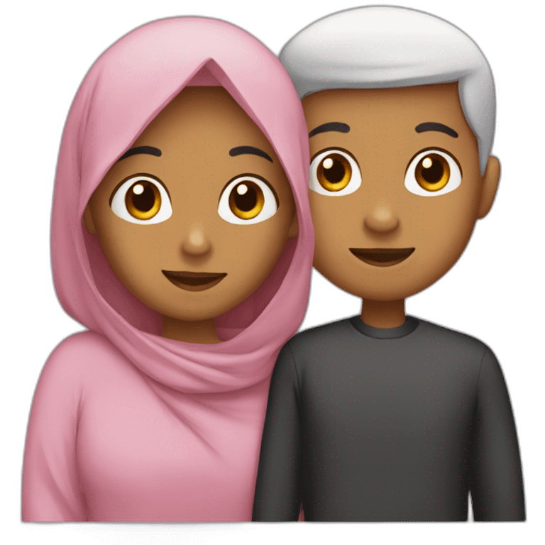 Muslim family with two boys and one baby girl emoji