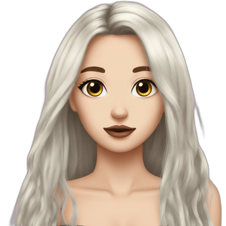 egirl long hair makeup emoji