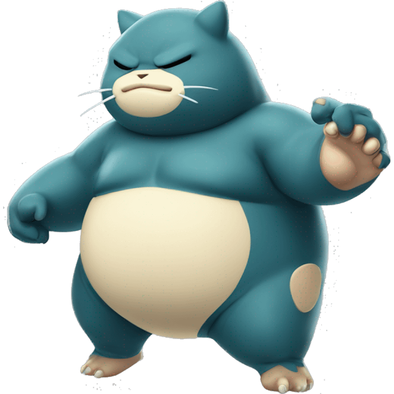 Pokémon snorlax doing Muai Thai emoji