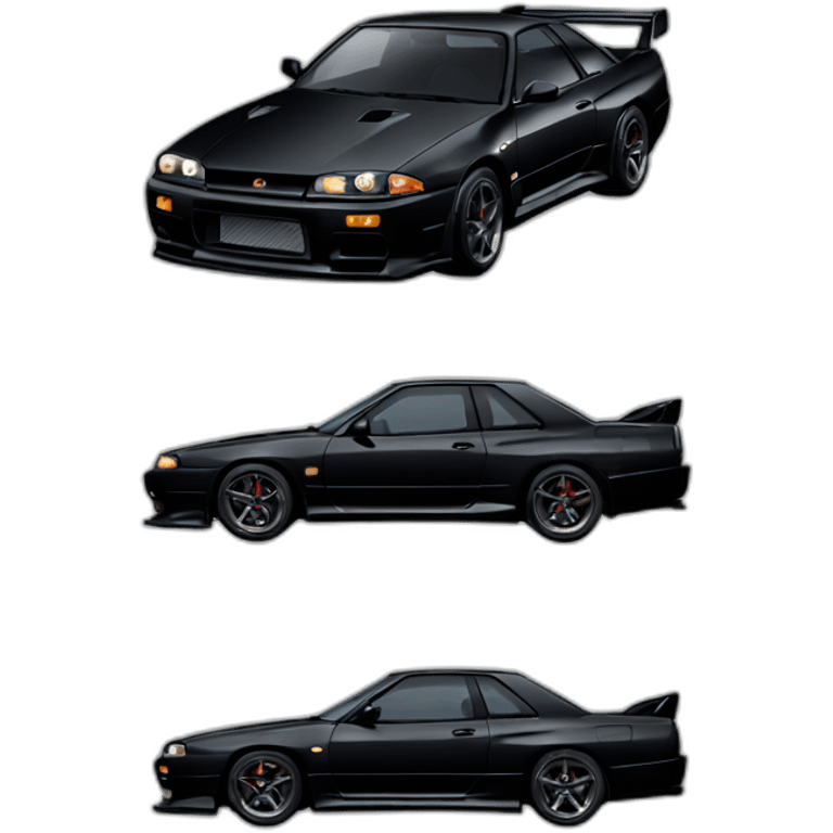 Black Nissan skyline r32 gtr emoji