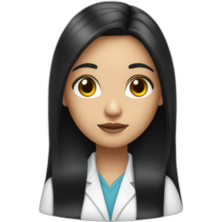 Psychologist girl with long black hair emoji