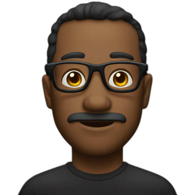 Calvo con gafas grandes negras emoji