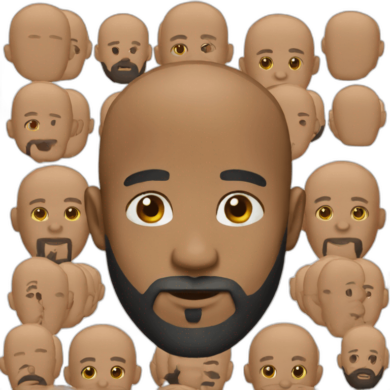 black bald man with beard emoji