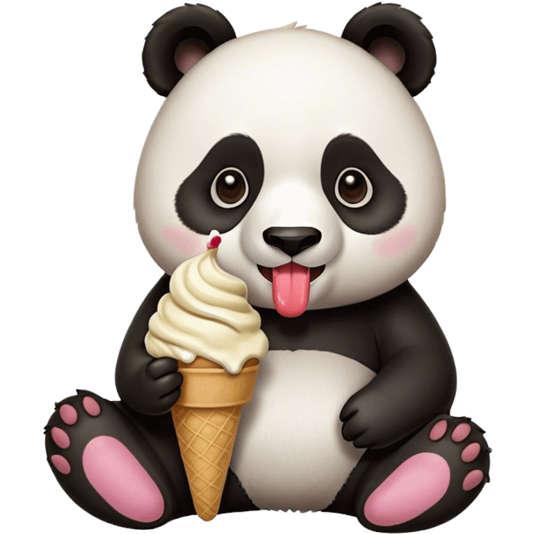 Panda eating ice cream emoji