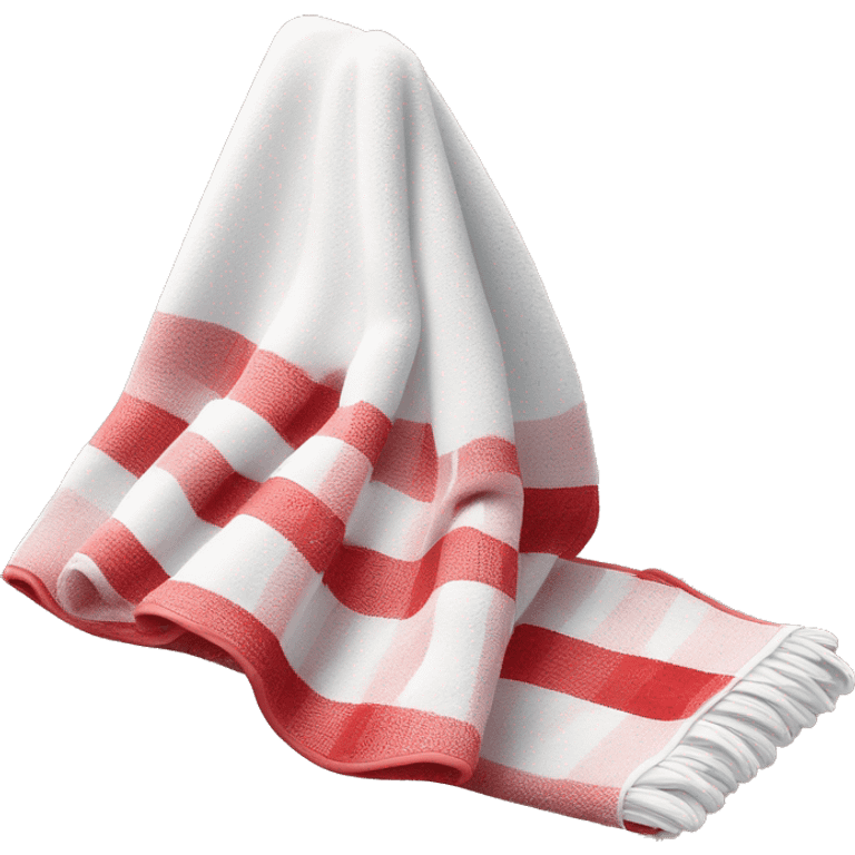 Red and white plaided folded towel emoji