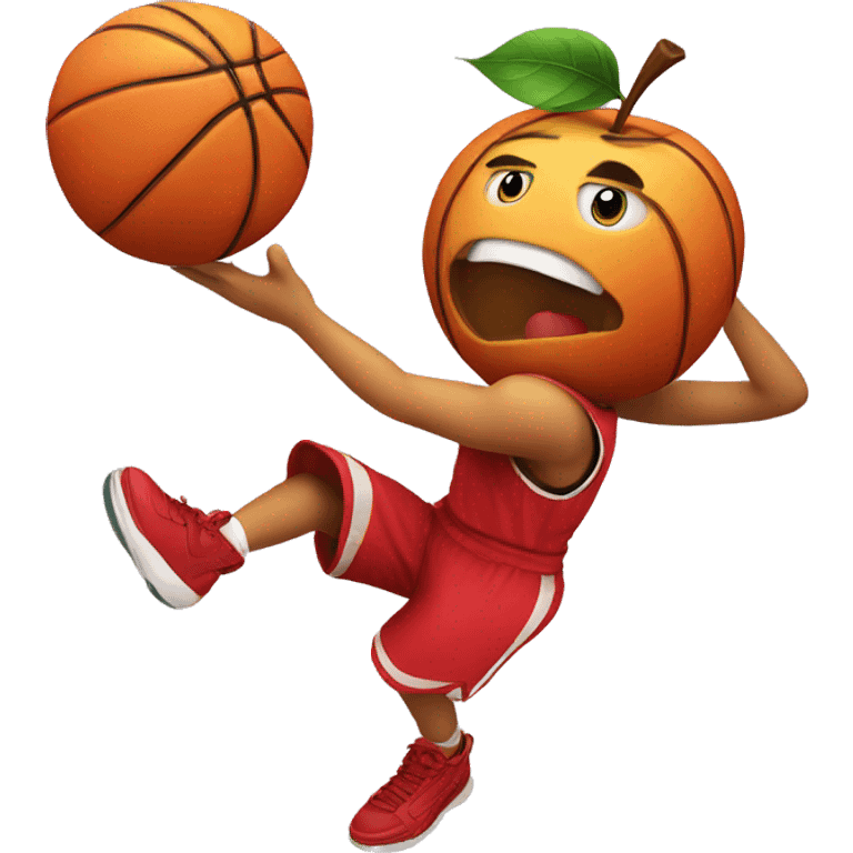 Apple with a basketball emoji