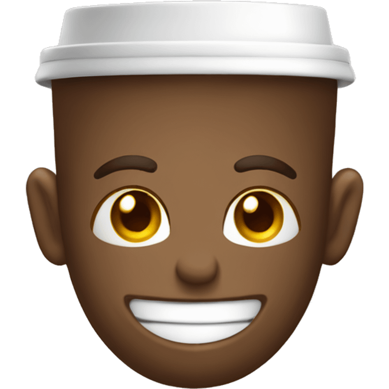 Taza de café con cara feliz  emoji