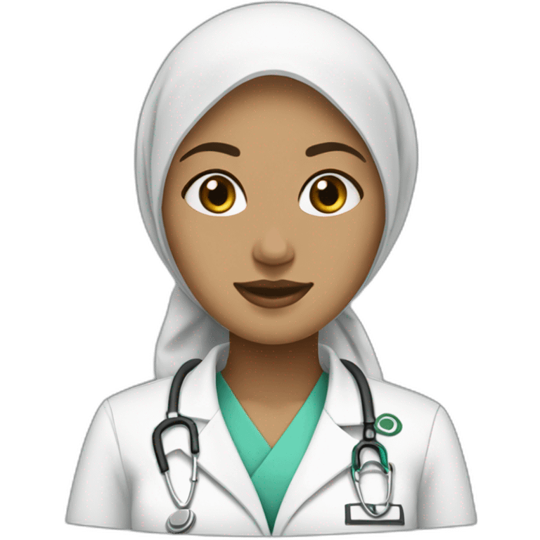 infirmière blanche hijab emoji