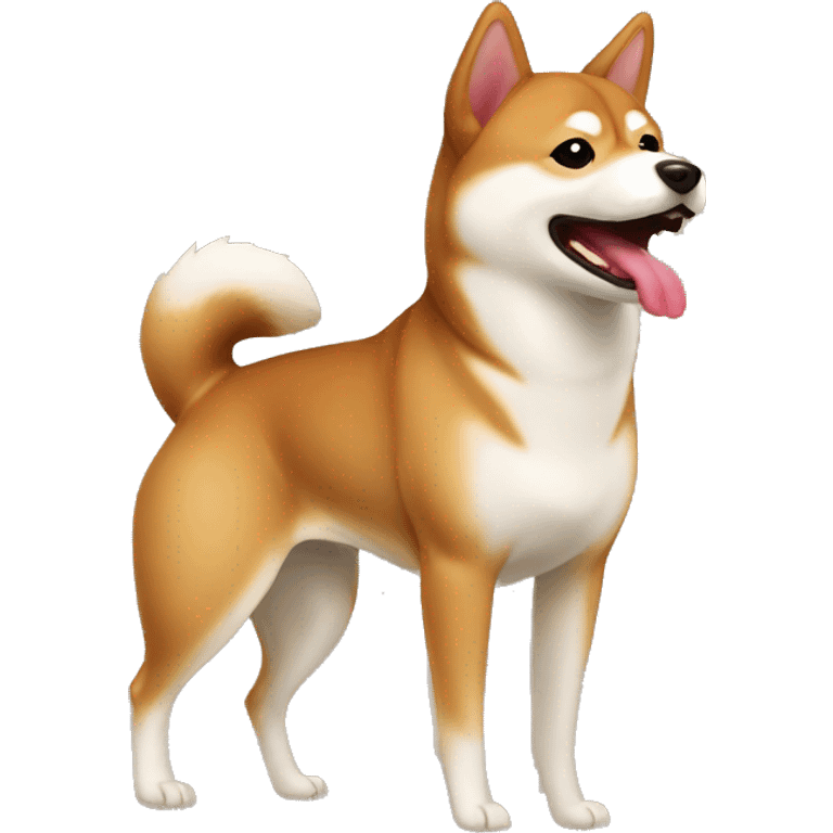 Brown Shiba Inu whit extra long side tongue  emoji