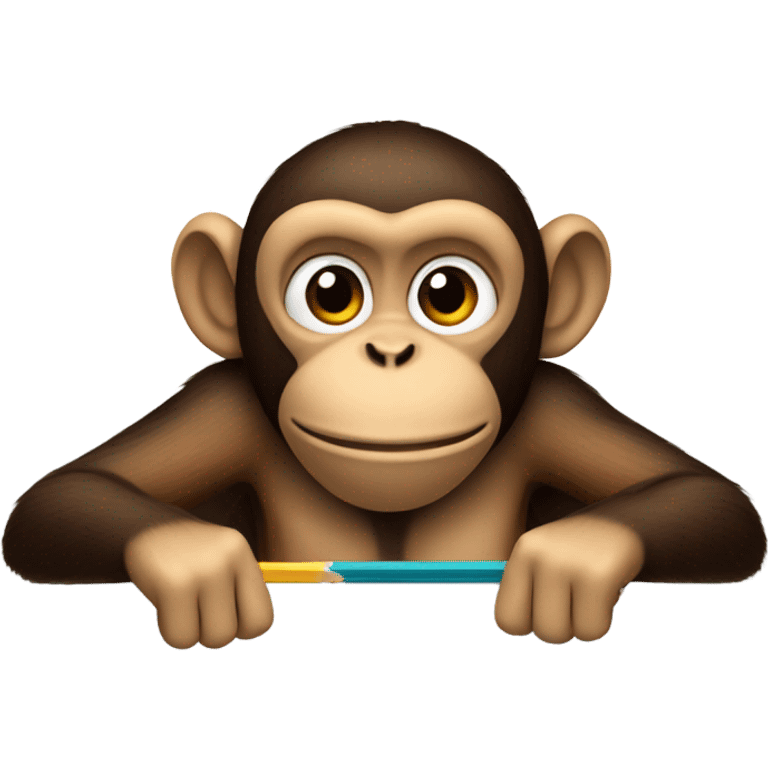 A monkey holding a pencil emoji