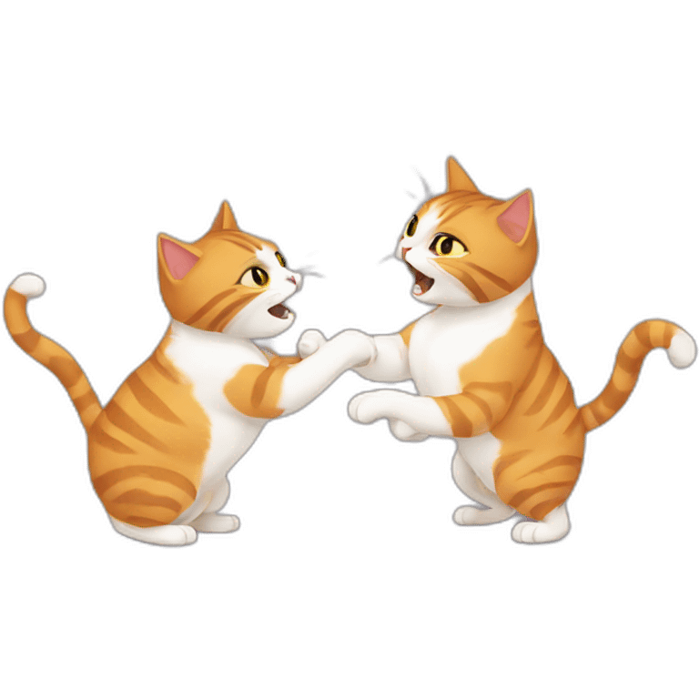 two cats fighting emoji