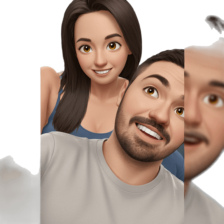 smiling couple with shirt styles emoji