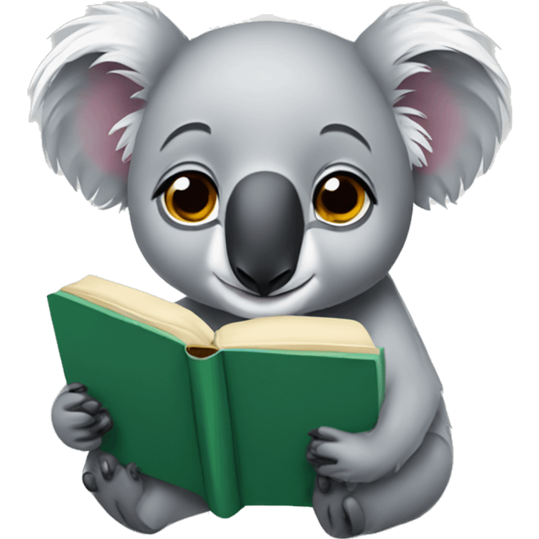 Koala reading emoji