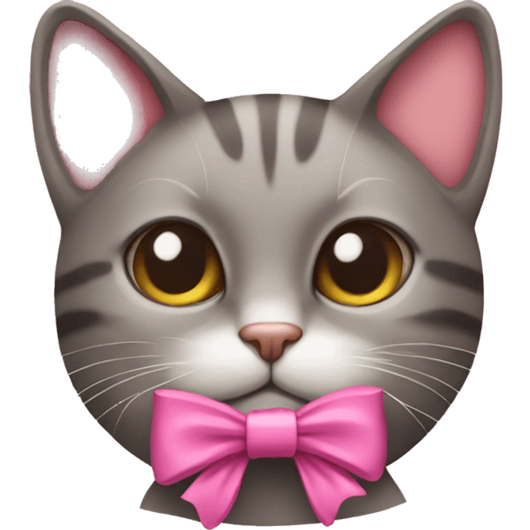 Cat with pink bow emoji