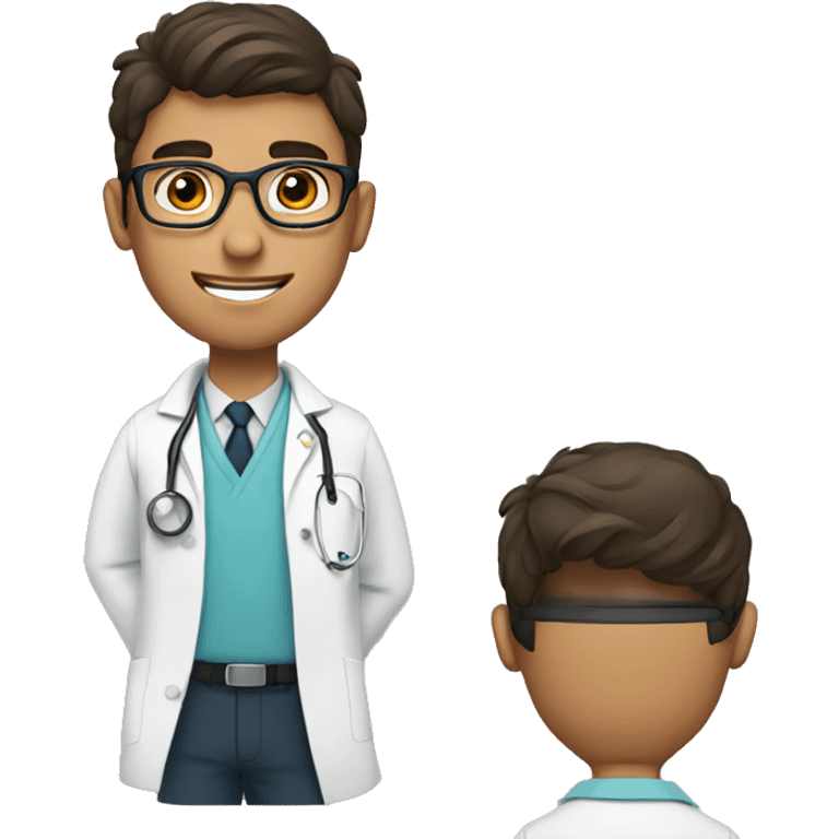 Young male doctor with glasses emoji