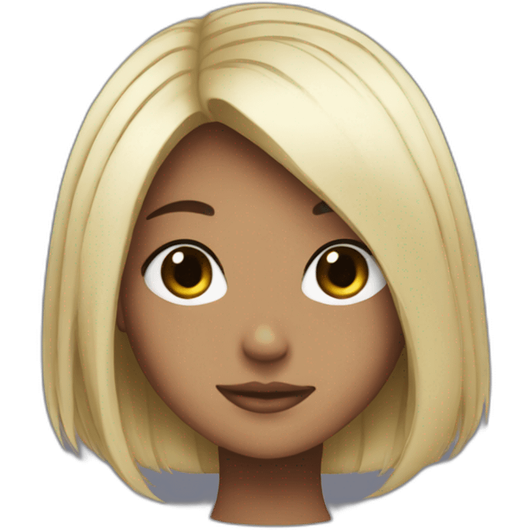 black bob hair, anime girl emoji