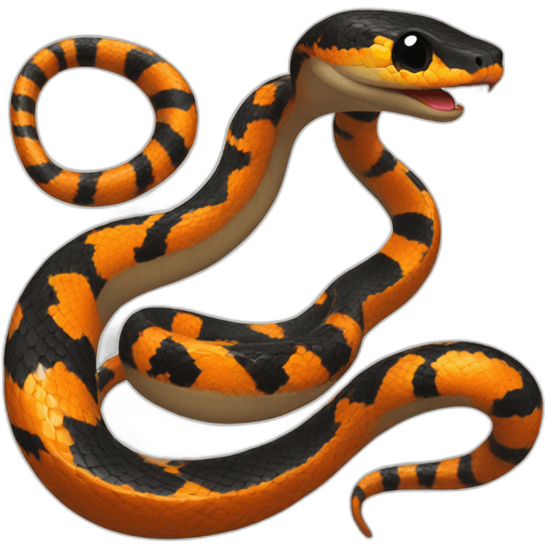 cute Snake black orange emoji