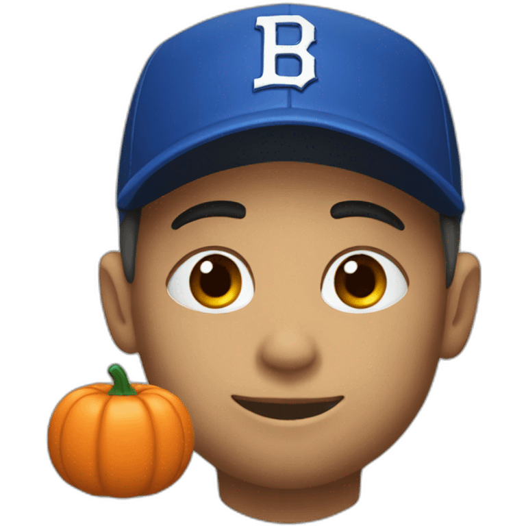 baseball player with pumpkin on head emoji